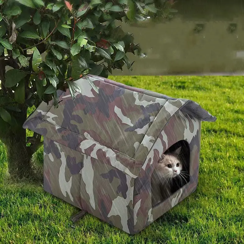 Cat House Outdoor Waterproof Pet House for Small Dogs Kitten Puppy Cave Nest Pad Dog Cat Bed Tent Cold and Rain Proof Cat Nest