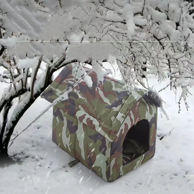 Cat House Outdoor Waterproof Pet House for Small Dogs Kitten Puppy Cave Nest Pad Dog Cat Bed Tent Cold and Rain Proof Cat Nest