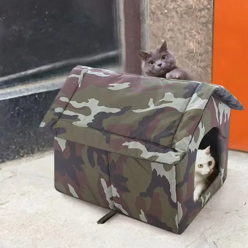 Cat House Outdoor Waterproof Pet House for Small Dogs Kitten Puppy Cave Nest Pad Dog Cat Bed Tent Cold and Rain Proof Cat Nest