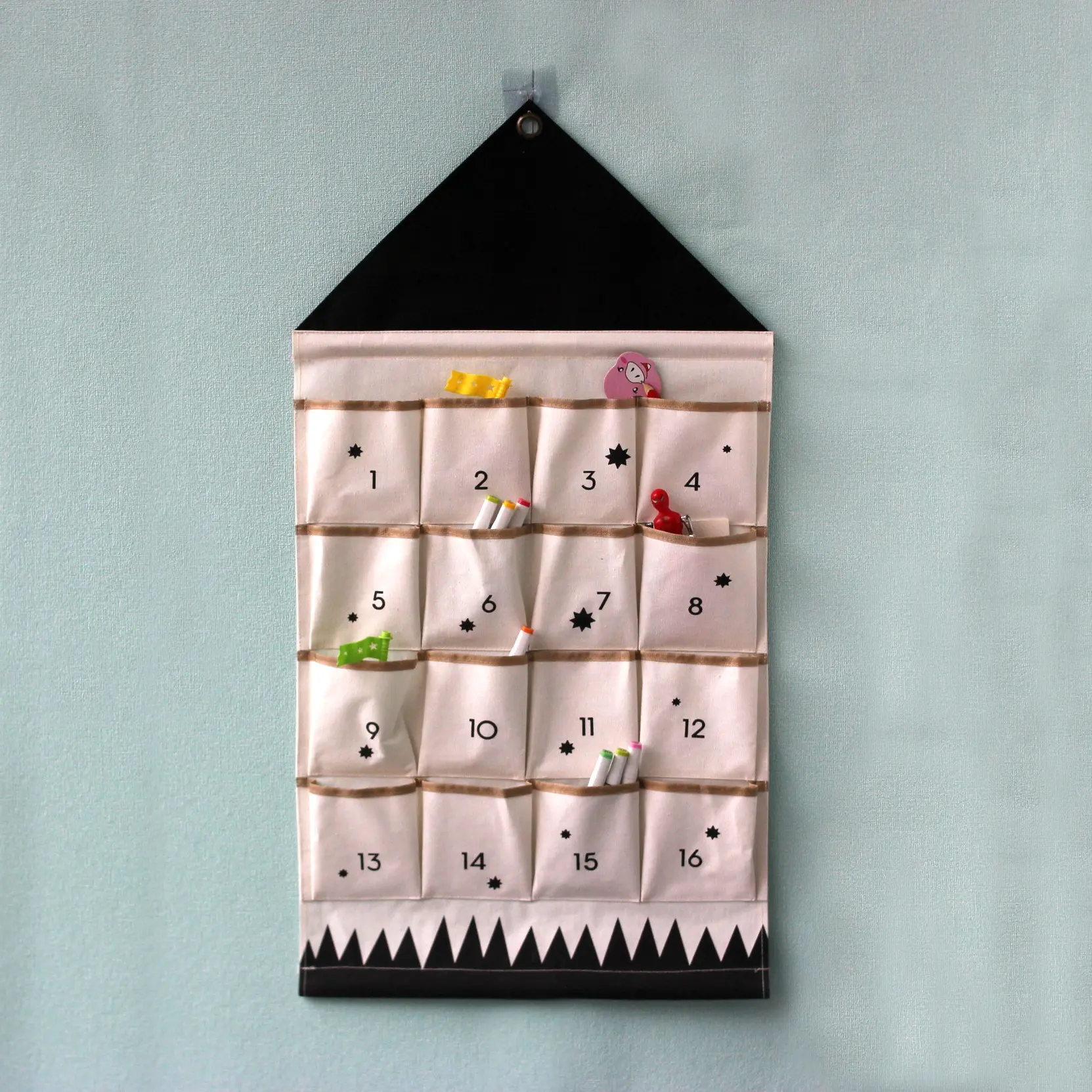 Ins Nordic Oxford Cloth Hanging Storage Bag Multi Functional Wall Storage Hanging Bag Kids Room Stationery Storage Hanging Bag