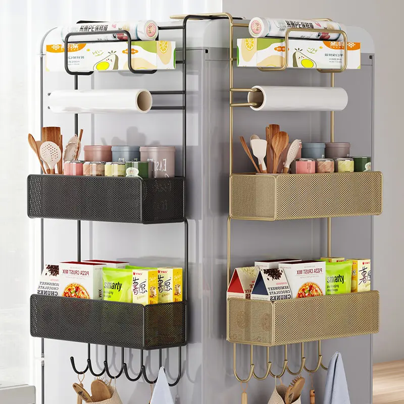 Kitchen Refrigerator Shelf Side Storage Magnetic Attraction Ginger Garlic Box Side Hanging Basket Refrigerator Storage Rack
