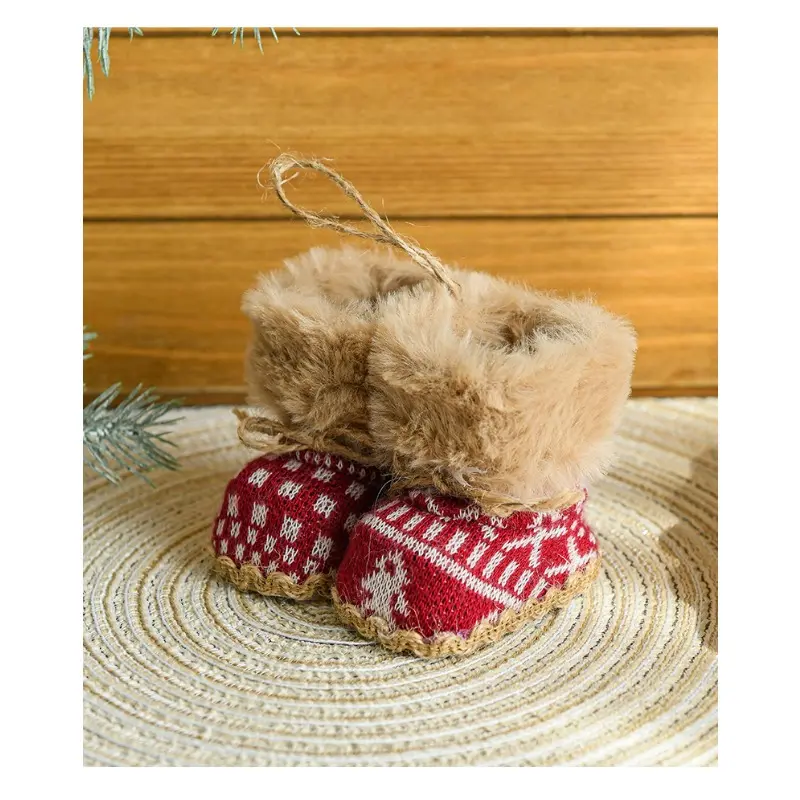 New Christmas Creative Decoration Red Fabric Boots Decorate Christmas Tree Pendant Christmas Pendant Drop Ornaments