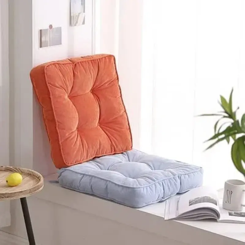 Chair Seat Cushion Back Seat Candy Color Throw Pillow Linen Cushion Decorative Sofa Pillow Office Breathable Comfort