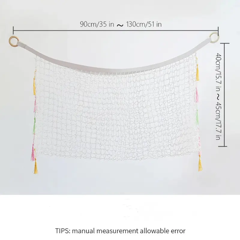 Two Cornered Doll Toy Storage Net Pocket, Children's Room Corner Cartoon Toy Storage Net, Hand Woven Toy Net Pocket