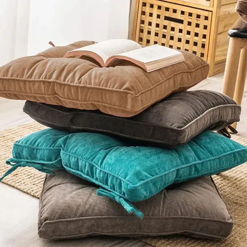 Chair Seat Cushion Back Seat Candy Color Throw Pillow Linen Cushion Decorative Sofa Pillow Office Breathable Comfort