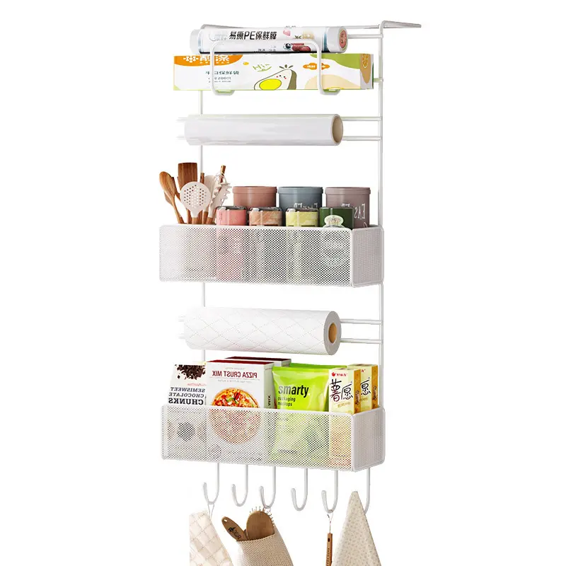 Kitchen Refrigerator Shelf Side Storage Magnetic Attraction Ginger Garlic Box Side Hanging Basket Refrigerator Storage Rack
