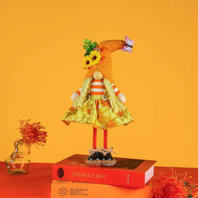 Sunflower Gnome Standing Fall Gnome Butterfly Gnome With Sunflower Spring Gnome For Desktop Living Room Bedroom Farmhouse