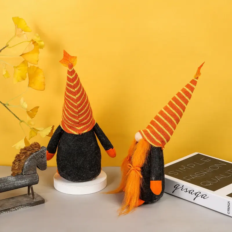 Fall Gnome Pumpkin Sunflower Swedish Nisse Tomte Elf Dwarf Plush Ornaments for Christmas Autumn Thanksgiving Decor