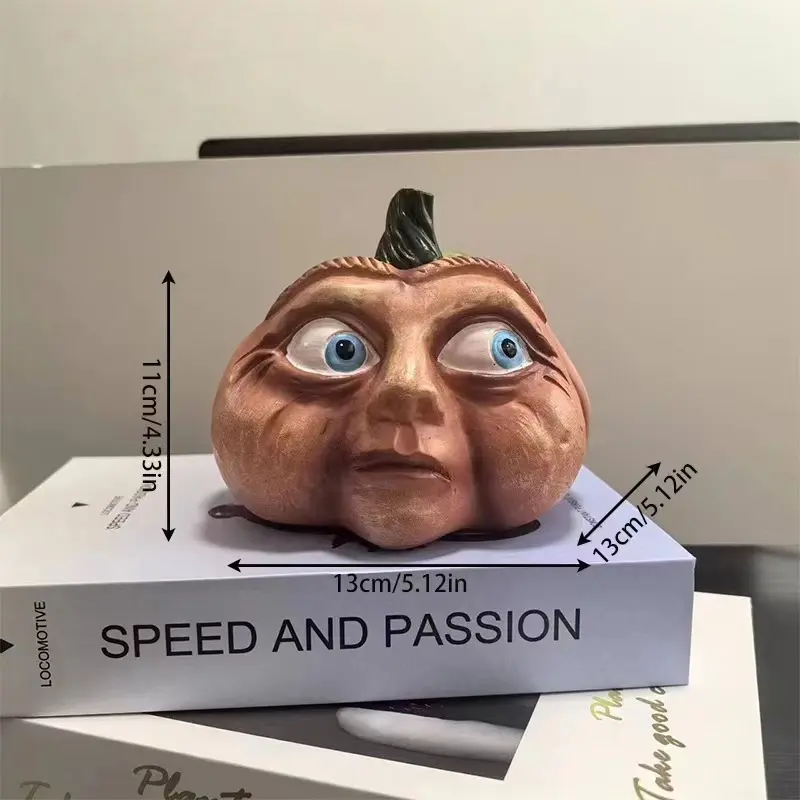 New Funny Face Pumpkin Decoration Autumn Resin Fake Pumpkin Decoration Photo Halloween Party Garden Kitchen Bedroom Autumn Decor
