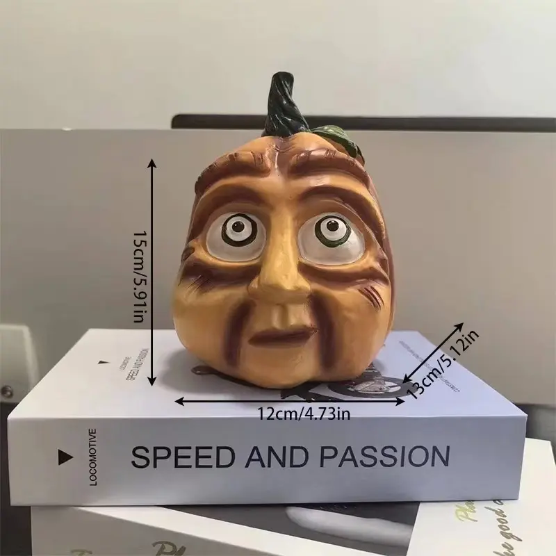 New Funny Face Pumpkin Decoration Autumn Resin Fake Pumpkin Decoration Photo Halloween Party Garden Kitchen Bedroom Autumn Decor