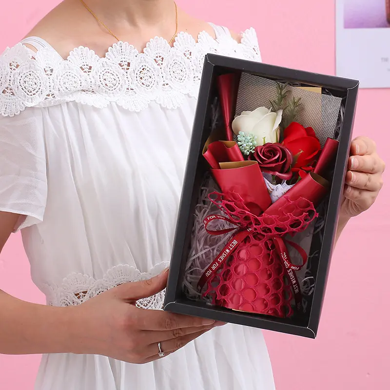 Soap Rose Bundle Gift Box for Girls Valentine's Day Teacher's Day Gift Suitable for Party Housewives Birthday Graduation Gift