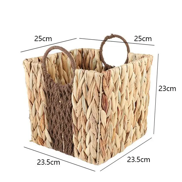 Straw Woven Storage Baskets Food Fruit Vegetables Serving Basket Picnic Hyacinth Wicker Organizing Desktop Storage Container
