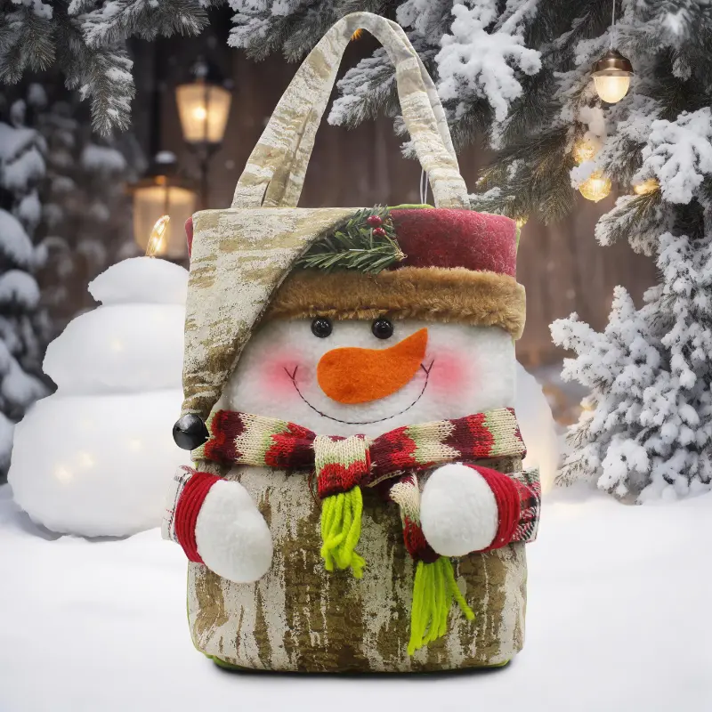 Christmas Candy Bags Children's Christmas Gift Bags Delicate Cute Santa Snowman Tote Tote Bag