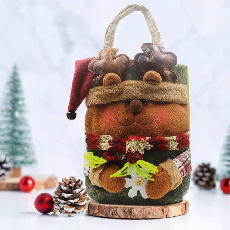 Christmas Candy Bags Children's Christmas Gift Bags Delicate Cute Santa Snowman Tote Tote Bag