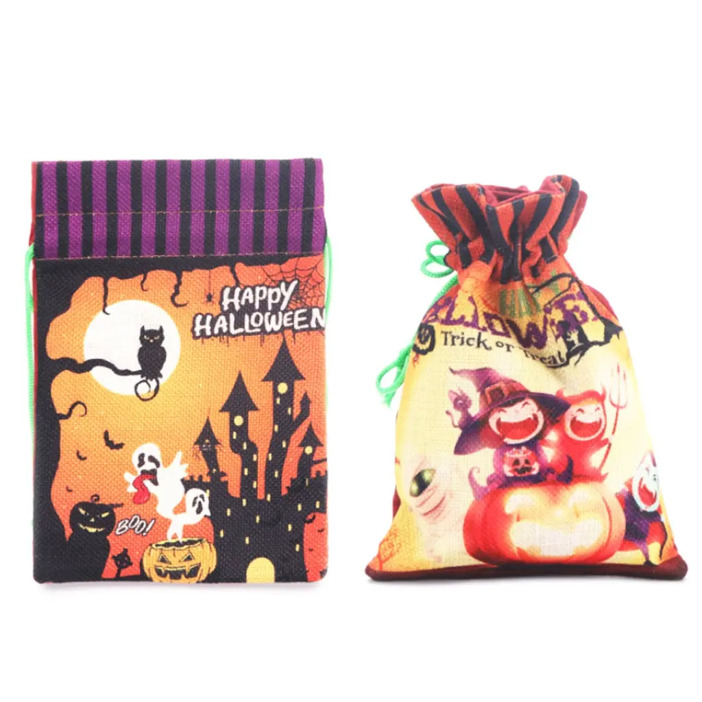 5 Pcs Portable Packing Bag Child Gift Bags for Presents Drawstring Halloween Party Favors Non-woven Fabric Treat Festival