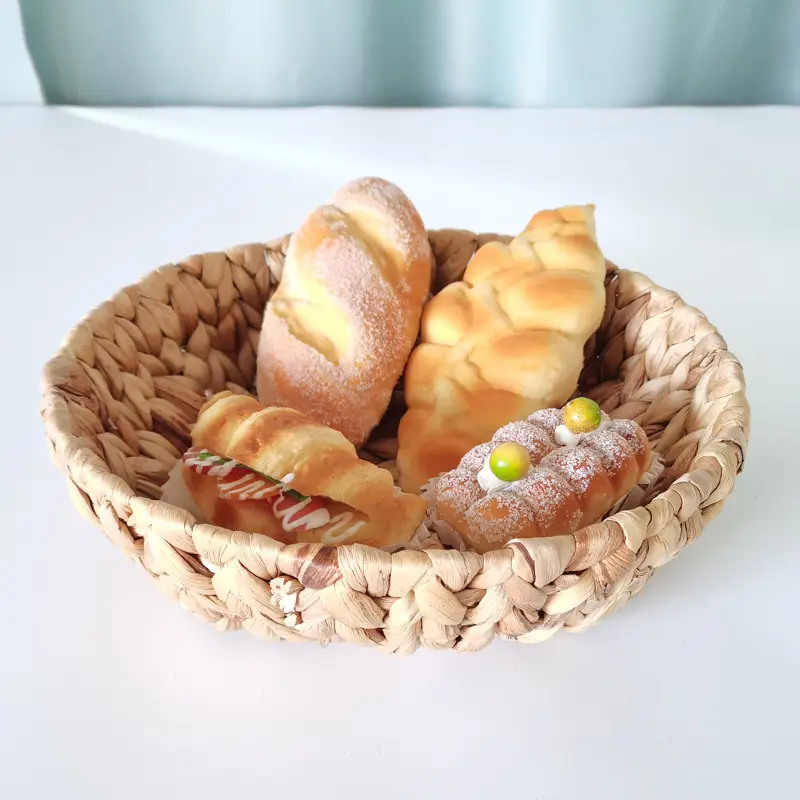 Woven Storage Baskets Kitchen Organizer Handwoven Bread Storage Box Straw Woven Storage Baskets Food Fruit Vegetables Basket