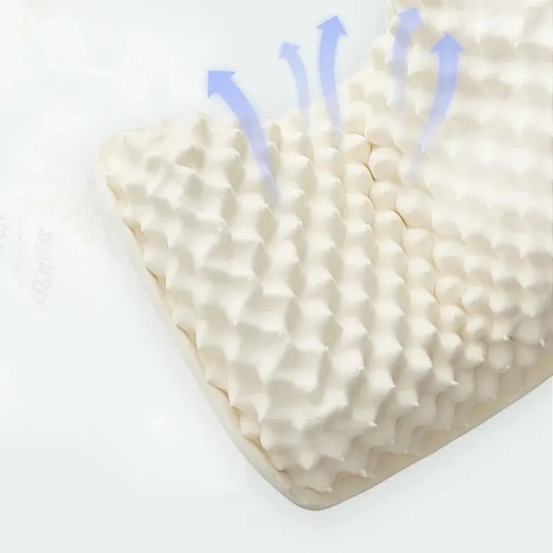 Women's Beauty Massage Curve Cervical Pillow Adult Latex Pillow Natural Neck Protection Pillow Core Pillows for Sleeping