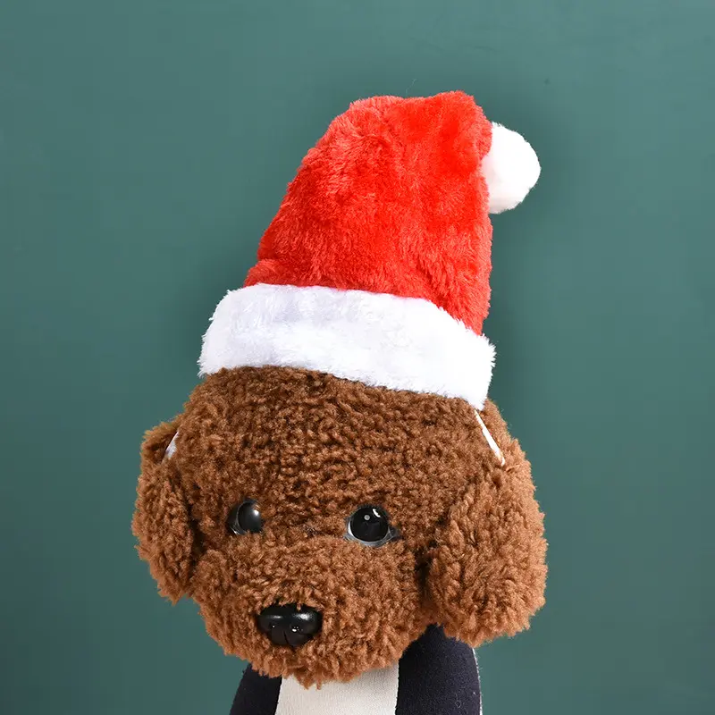 New Year 2024 Plush Christmas Hat Adults Kids Christmas Decorations For Home Xmas Santa Claus Gift Warm Winter Caps Navidad 3PCS