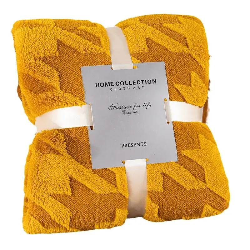 Modern Simple Lamb Fleece Blanket Autumn and Winter Thickened Warm Sofa Blanket Houndstooth Lunch Break Cover Blanket
