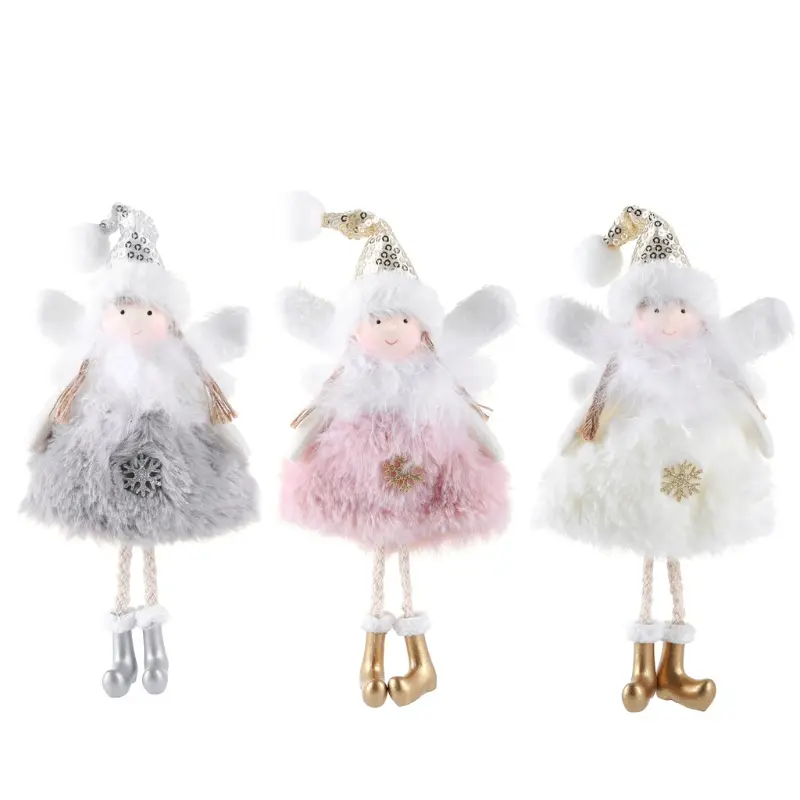 3PC New Angel Doll Christmas Tree Hanging Ornaments Decor Santa Claus Snowman Pendants Decoration For Home Navidad 2024