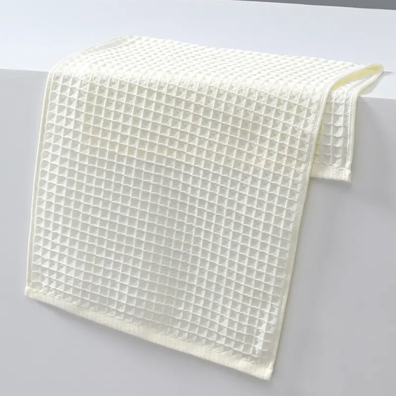 Waffle Blue Gray Towel Made of Pure Cotton Lightweight Ultra Soft Absorbent Bathroom Towel Face Wash Towel Fitness Spa Available