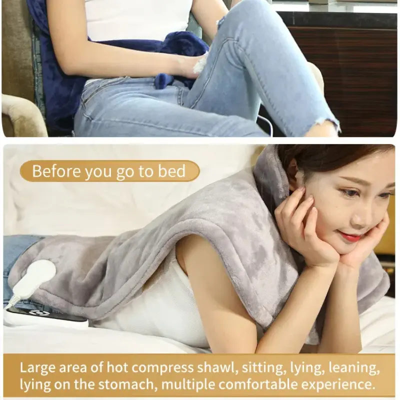 Electric Heating Pad for Neck Back Pain Relief Shoulder Shawl Wrap Pain Relief Heat Therapy Winter Thermal Blanket Single Person