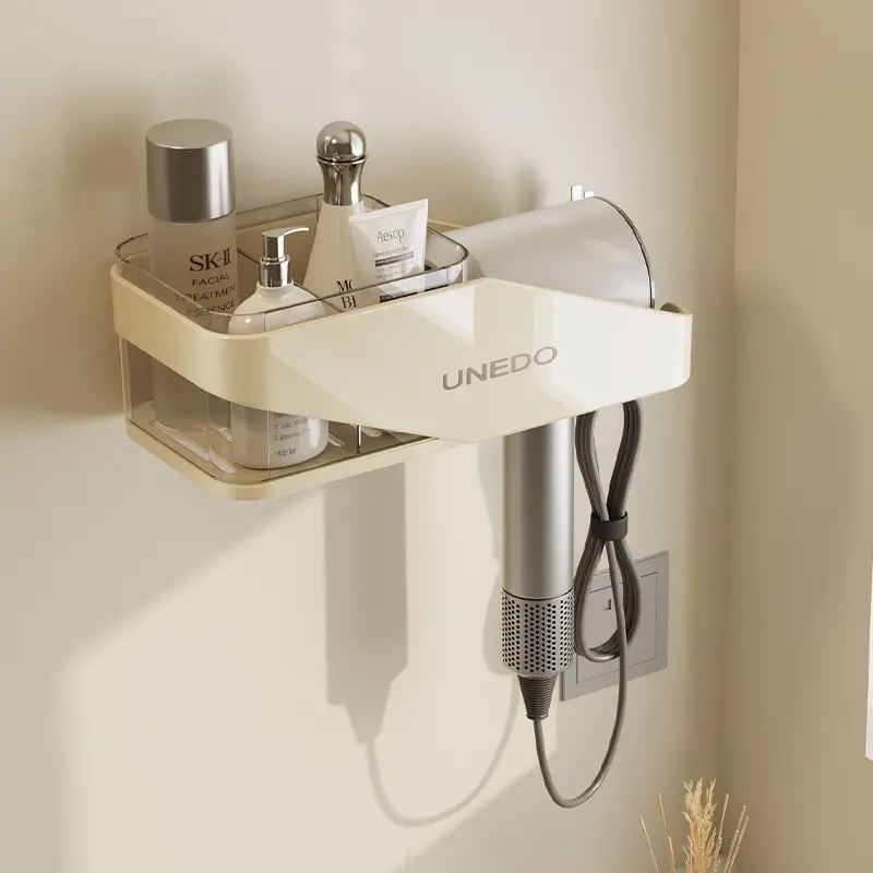 Bathroom Hair Dryer Stand Sub Hair Dryer Duct Cream Hair Dryer Storage Rack Non Perforated Bathroom Hanging Rack