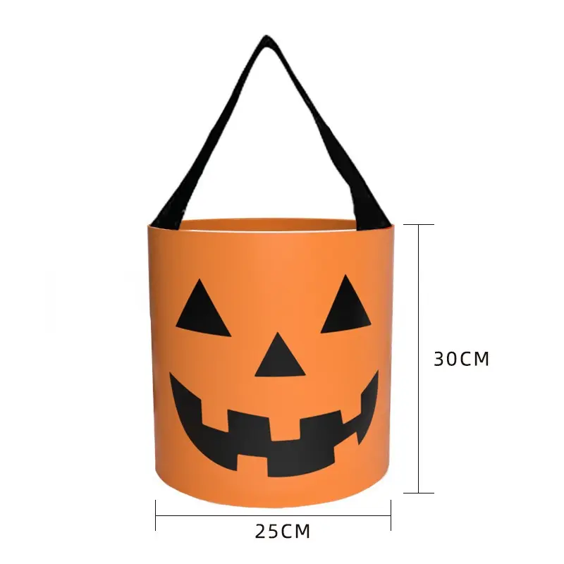 LED Light Halloween Trick or Treat Bucket Pumpkin Candy Bags Collapsible Halloween Basket for Thanksgiving Party Gift Basket