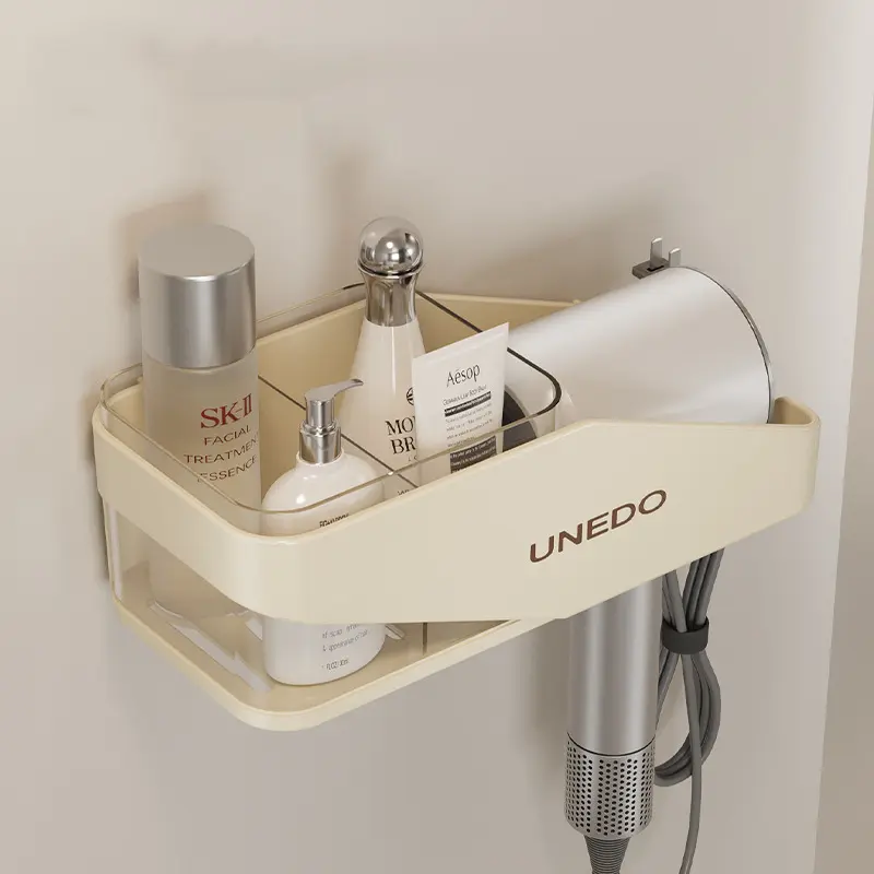 Bathroom Hair Dryer Stand Sub Hair Dryer Duct Cream Hair Dryer Storage Rack Non Perforated Bathroom Hanging Rack