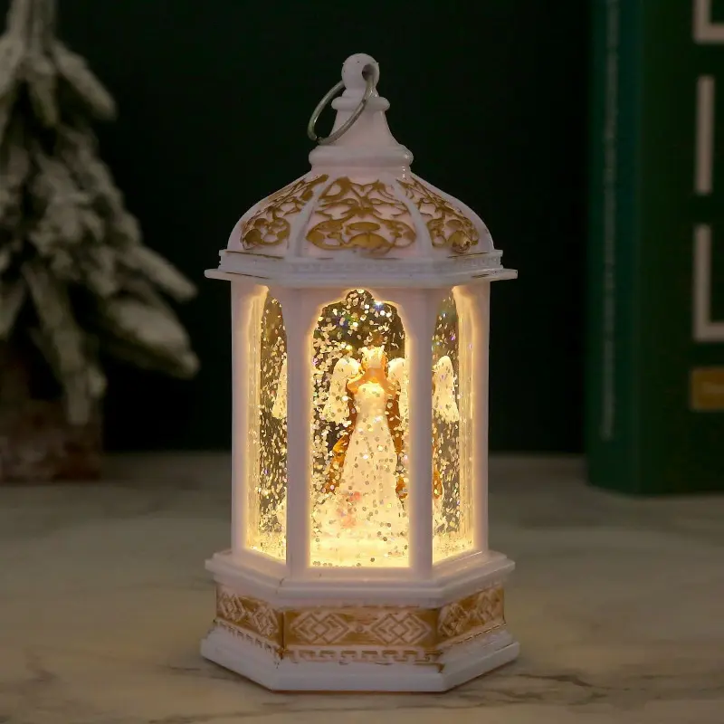 Santa Claus Decorations Christmas Gifts Small Night Lights Hexagonal Wind Lights Water Filled Elderly Decorations