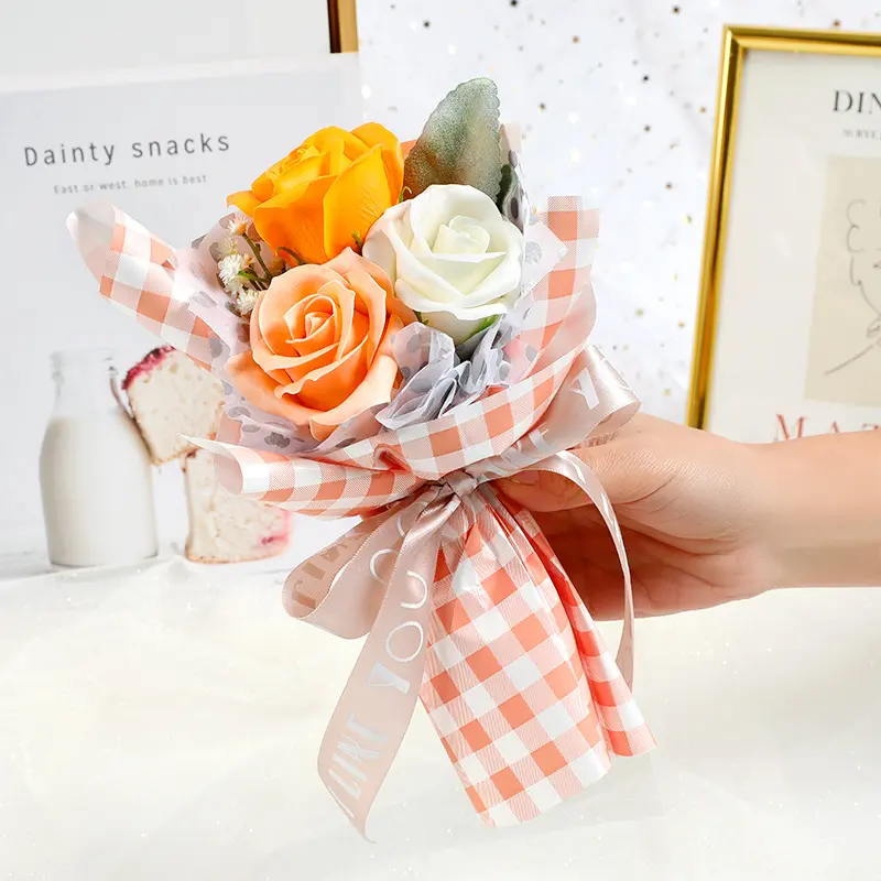 Valentine's Day Creative Gift Rose Soap Flower Bouquet Guest Gift Finished Bouquet Birthday Gift Graduation Bouquet Gifts