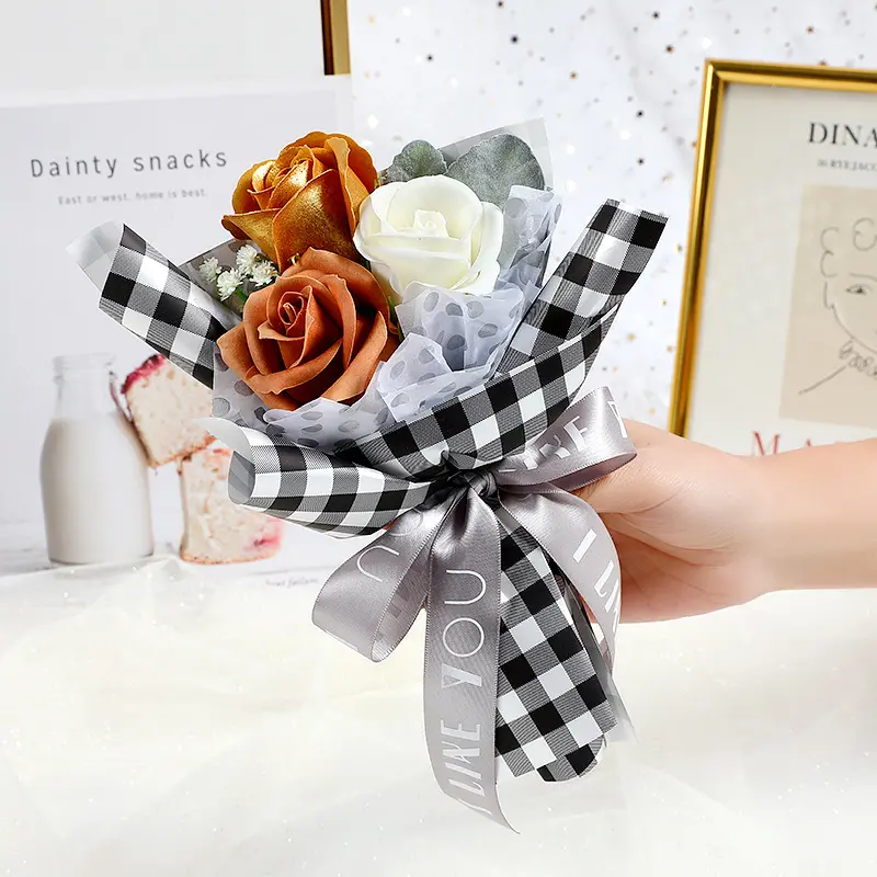 Valentine's Day Creative Gift Rose Soap Flower Bouquet Guest Gift Finished Bouquet Birthday Gift Graduation Bouquet Gifts