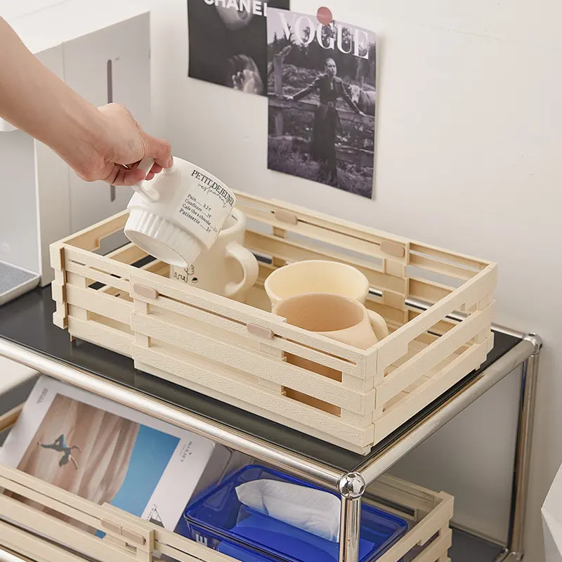 Plastic Expandable Storage Box Industrial Style Pull-Out Clothes Sorting Storage Basket Large Capacity Sundry Storage Basket