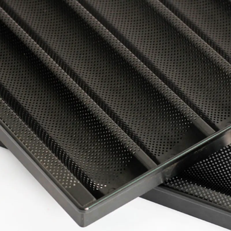 4/5 Rows non-stick coating perforated french bread baguette baking tray
