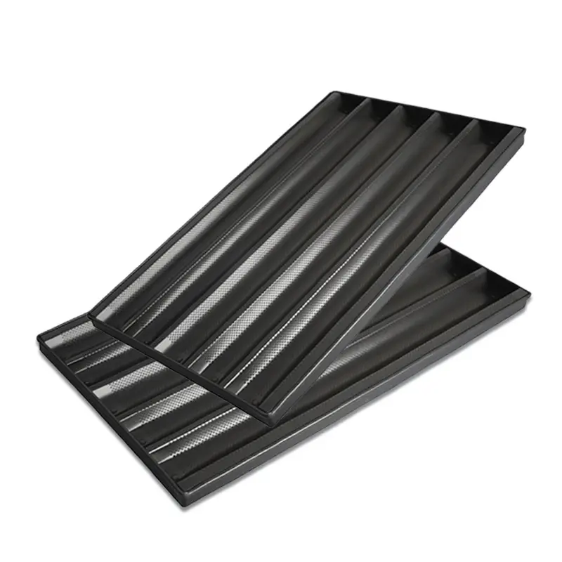 4/5 Rows non-stick coating perforated french bread baguette baking tray