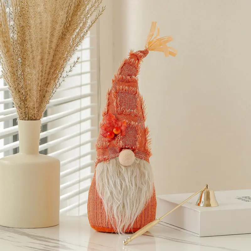 Fall Gnome Pumpkin Maple Sunflower Harvest Autumn Elf Dwarf Plush Faceless Dolls Ornaments for Home Christmas Thanksgiving Decor