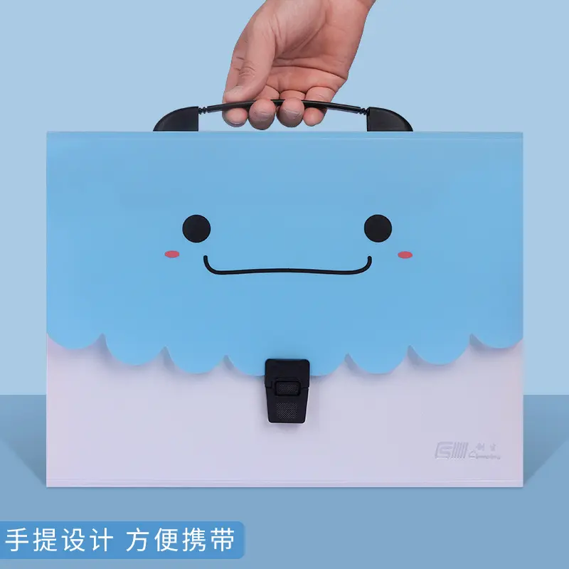 Macaron vertical binding file bag Student test paper storage bag 13 cell portable organ bag, office school supplies