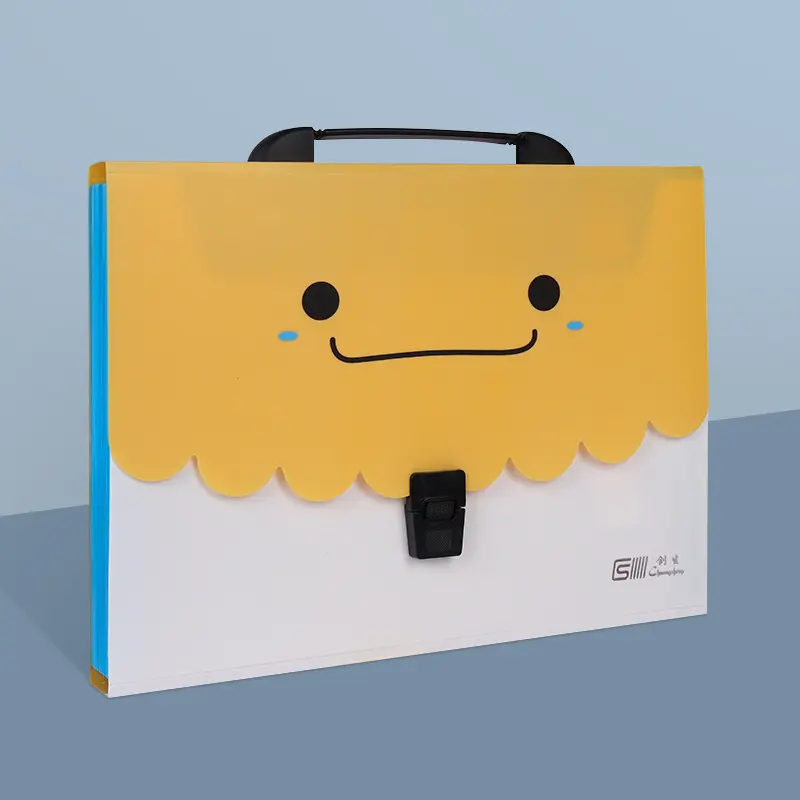 Macaron vertical binding file bag Student test paper storage bag 13 cell portable organ bag, office school supplies