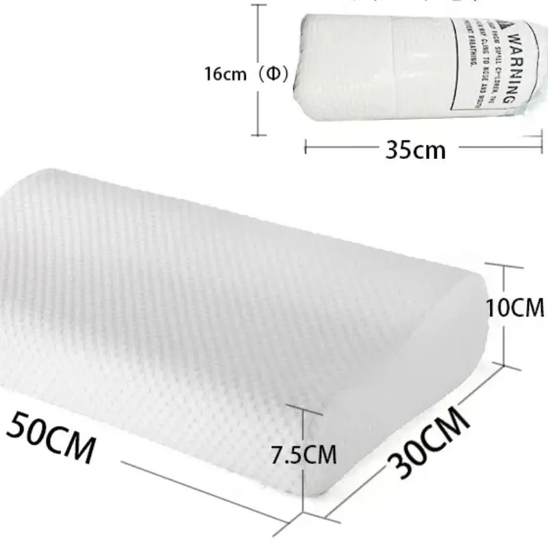 Memory Foam Pillow, Knitted Fabric Polyurethane Slow Rebound Temperature Sensing Water Cube Pillow Core For Anti-snoring Nec