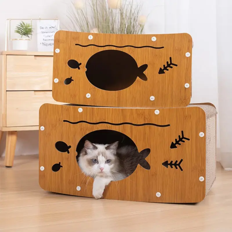 Cat Scratch Board Wear-resistant Claw Board House Nest Integrated House Carton House Universal in All Seasons