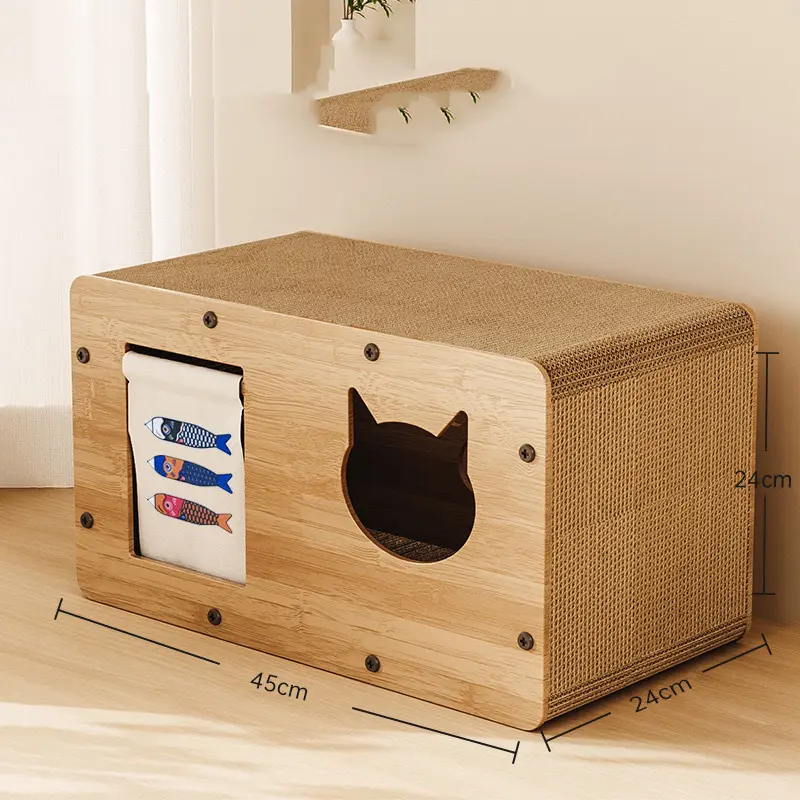 Cat Scratch Board Wear-resistant Claw Board House Nest Integrated House Carton House Universal in All Seasons