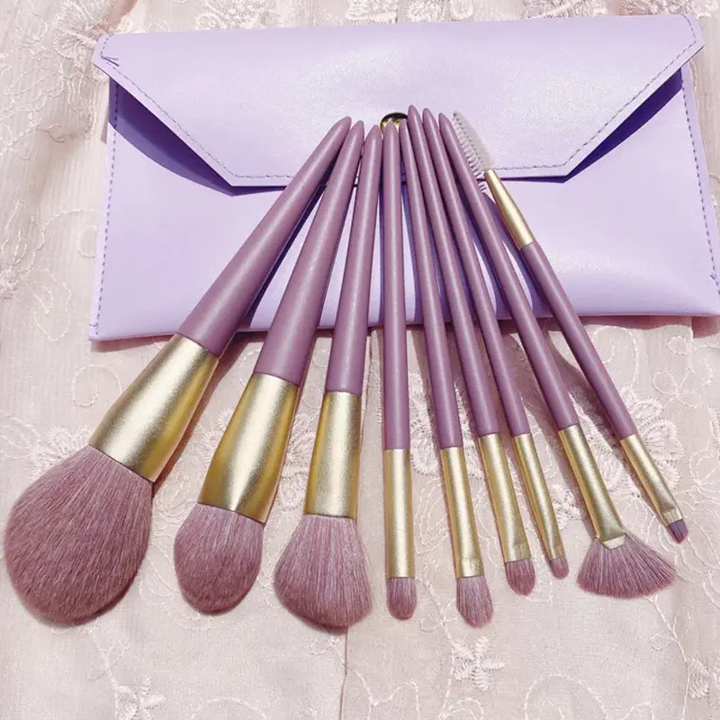 Makeup Brushes RONSLORE 9pcs Little Purple Sweet Potato Premium Beauty Cosmetic Foundation Powder Eyeshadow Makeup Brush Kit