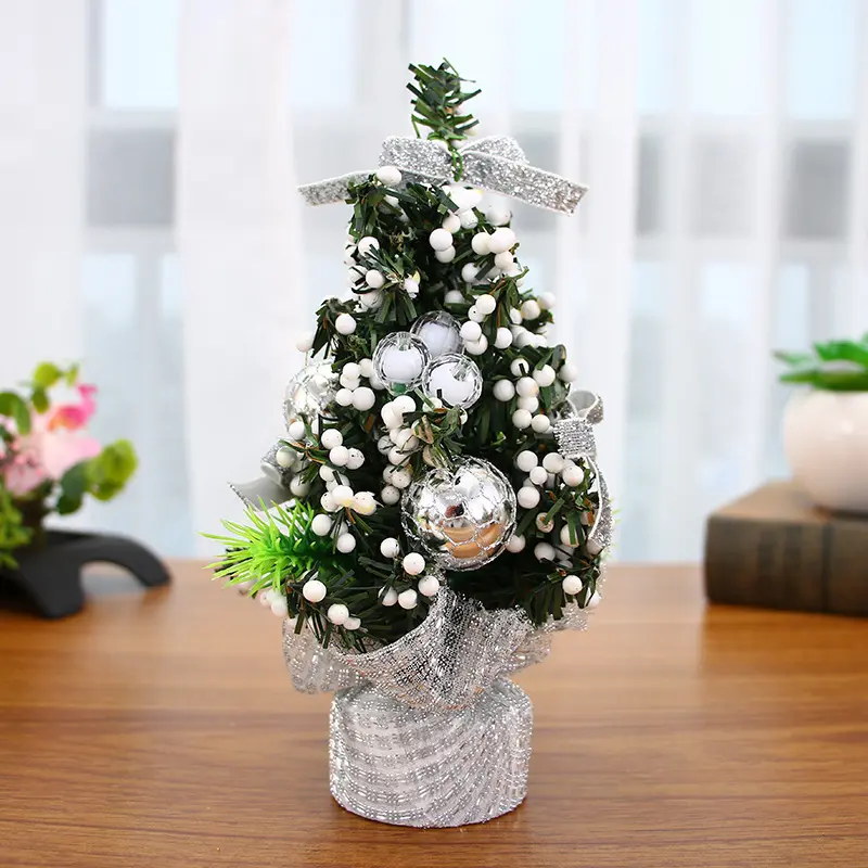 Merry Christmas Tree Office Home Bedroom Doll Gift Children Desk Decoration Creative Mini Burlap Desktop Xmas Trees Home Living