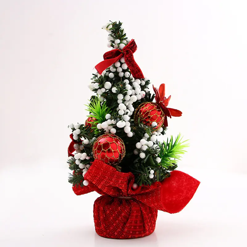 Merry Christmas Tree Office Home Bedroom Doll Gift Children Desk Decoration Creative Mini Burlap Desktop Xmas Trees Home Living