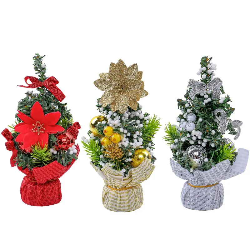 Merry Christmas Tree Office Home Bedroom Doll Gift Children Desk Decoration Creative Mini Burlap Desktop Xmas Trees Home Living