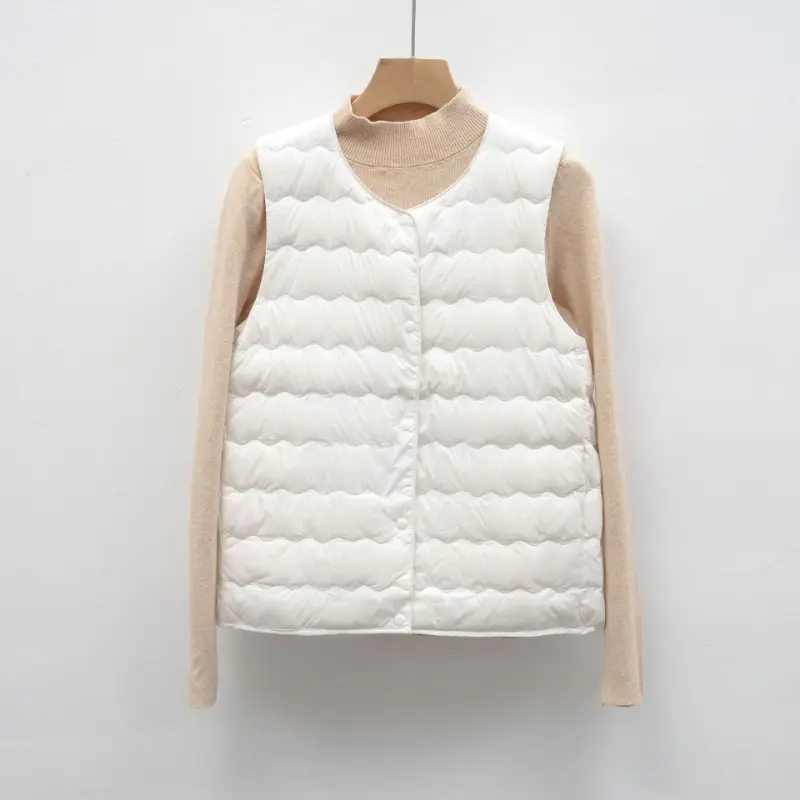 Winter New Duck Down Vest Ultra Light Thin Jacket Inner Bladder Women Feather Warm Casual Fashion Basic Waistcoat