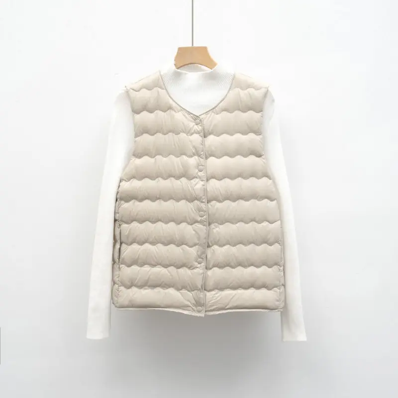 Winter New Duck Down Vest Ultra Light Thin Jacket Inner Bladder Women Feather Warm Casual Fashion Basic Waistcoat