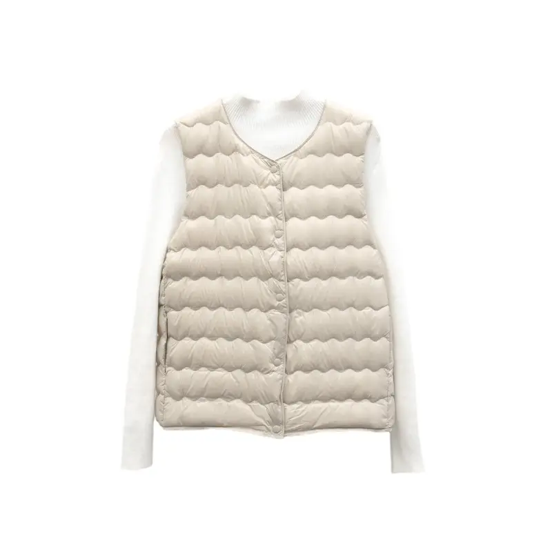 Winter New Duck Down Vest Ultra Light Thin Jacket Inner Bladder Women Feather Warm Casual Fashion Basic Waistcoat