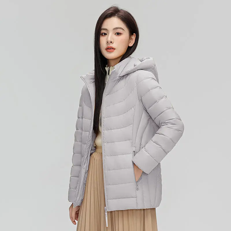 Autumn Winter New Women's Down Jacket Lightweight Cropped Hooded Removable Plus Sizes Slims Smooths Your Silhouette Women's