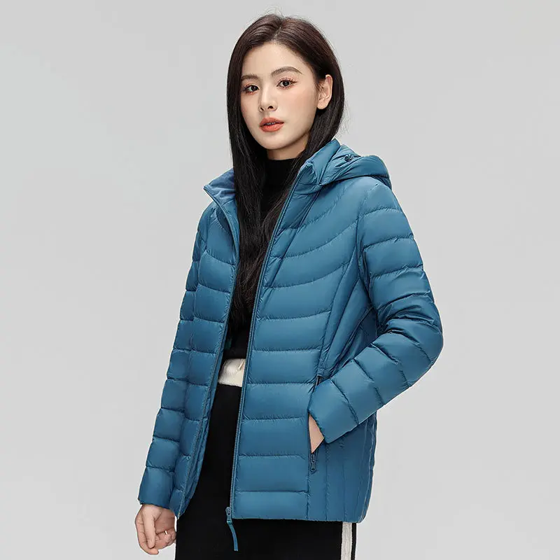 Autumn Winter New Women's Down Jacket Lightweight Cropped Hooded Removable Plus Sizes Slims Smooths Your Silhouette Women's